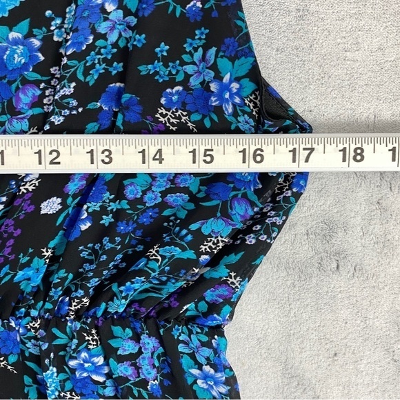 Playback Mini Dress Lined Floral Large V-Neck Halter Elastic Waist - Picture 9 of 11